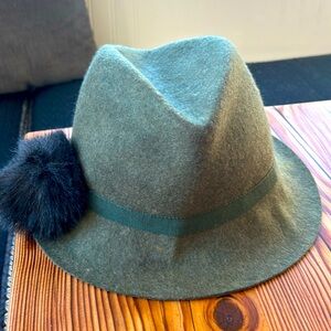 Santelli Francesca Dark Green 100% Wool - Made in Italy Fedora Bucket Hat